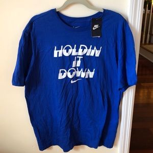 Men’s Royal Blue Nike “Holdin’ It Down” Logo Short Sleeve T-shirt